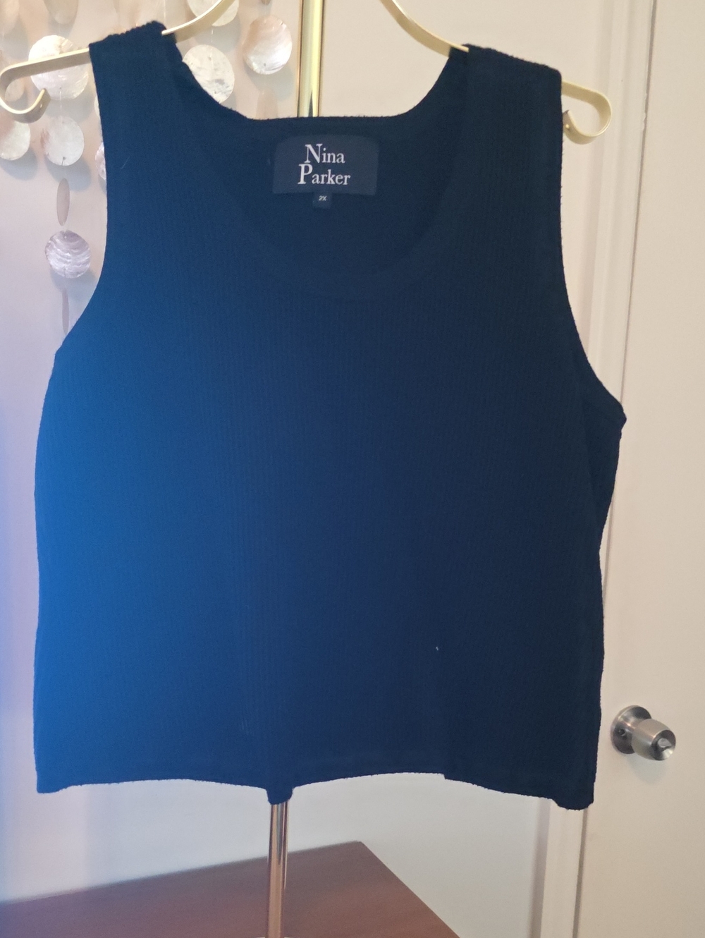 Parker Black Ribbed Scoop Neck Tank